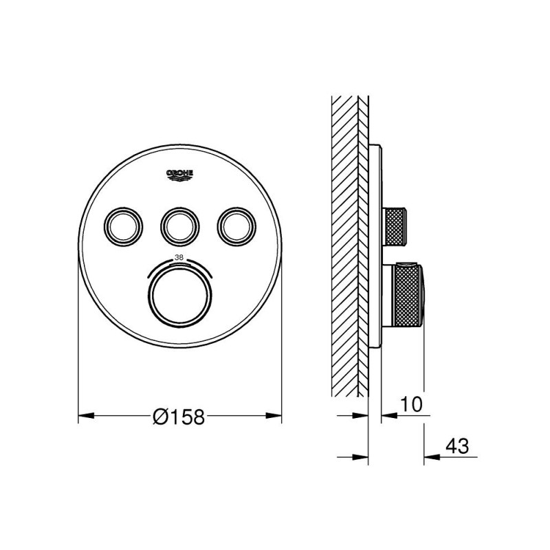 GRT SmartControl termost.udv.D rund 3SC