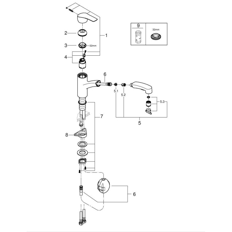 Via Køkken Lav tud Dual Spray 10,5l