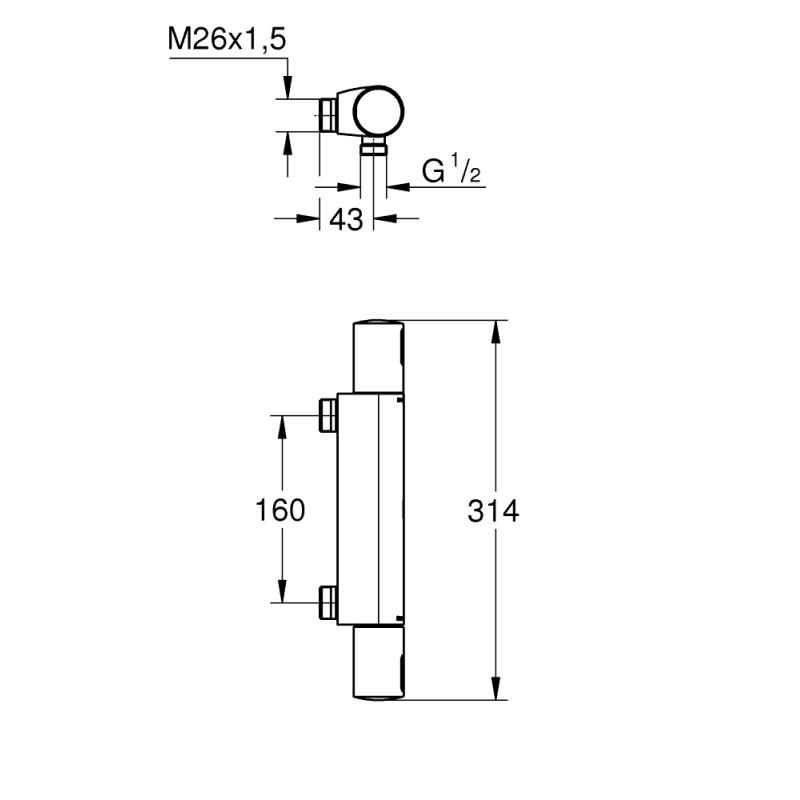 Precision Start term brus 160mm ud.tilsl