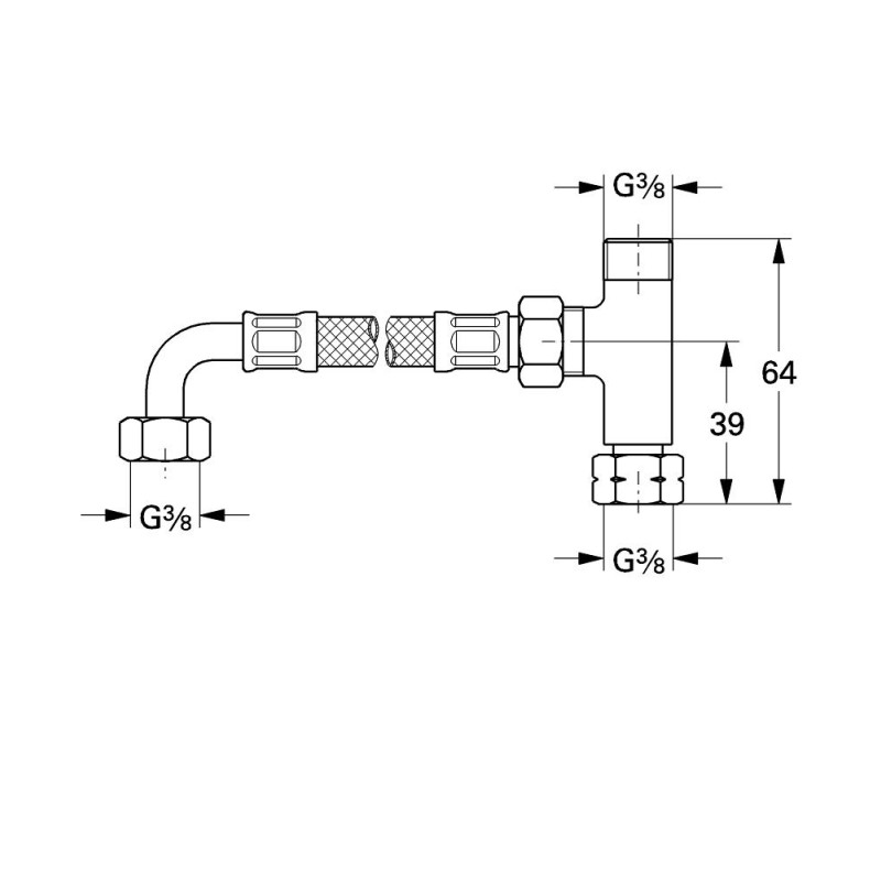 Grohtherm Micro tilslutningssæt, 3/8"
