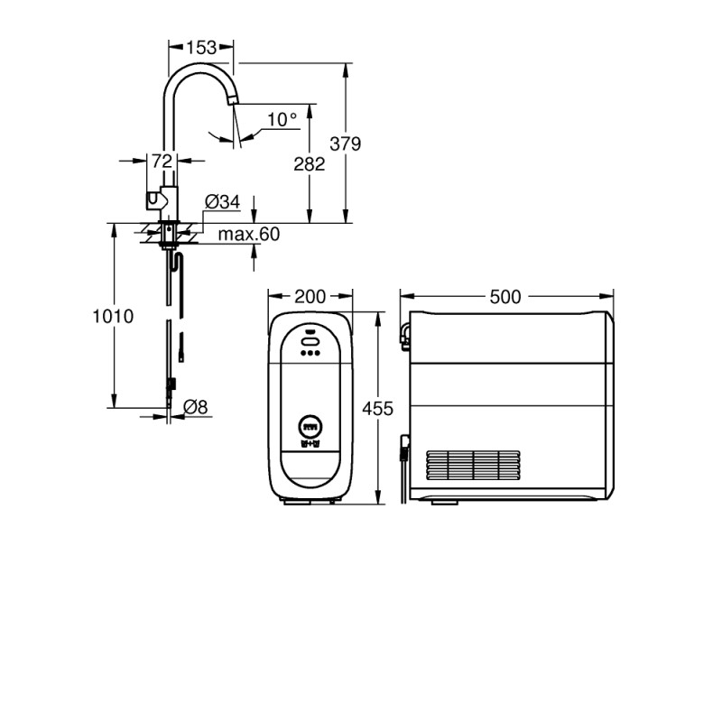 GROHE Blue Home Mono standhane C-tud