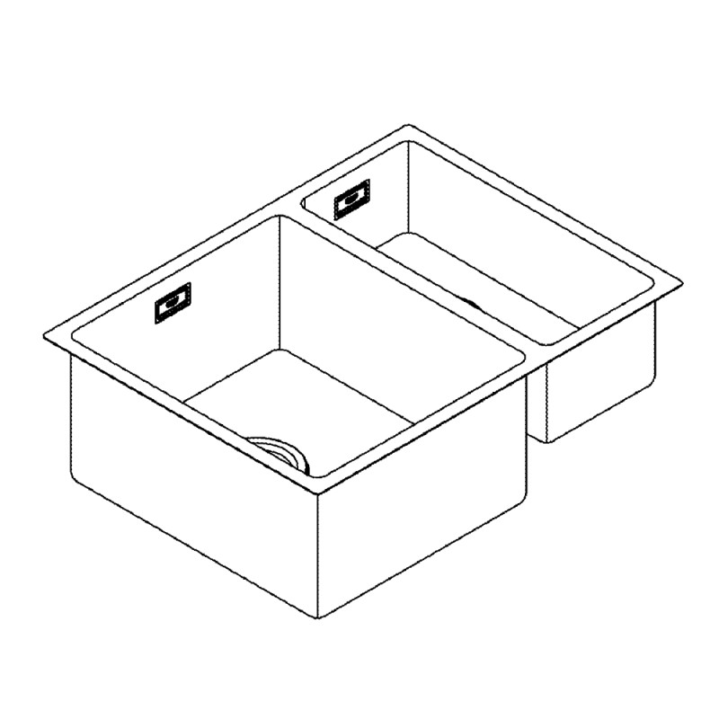 K700U rustfri stålvask 60 58,5/44 1.5 VS