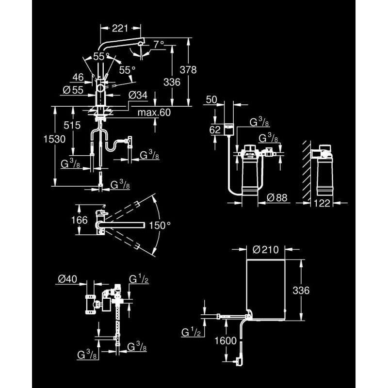 GROHE Red II Duo L-tud kedel M EU