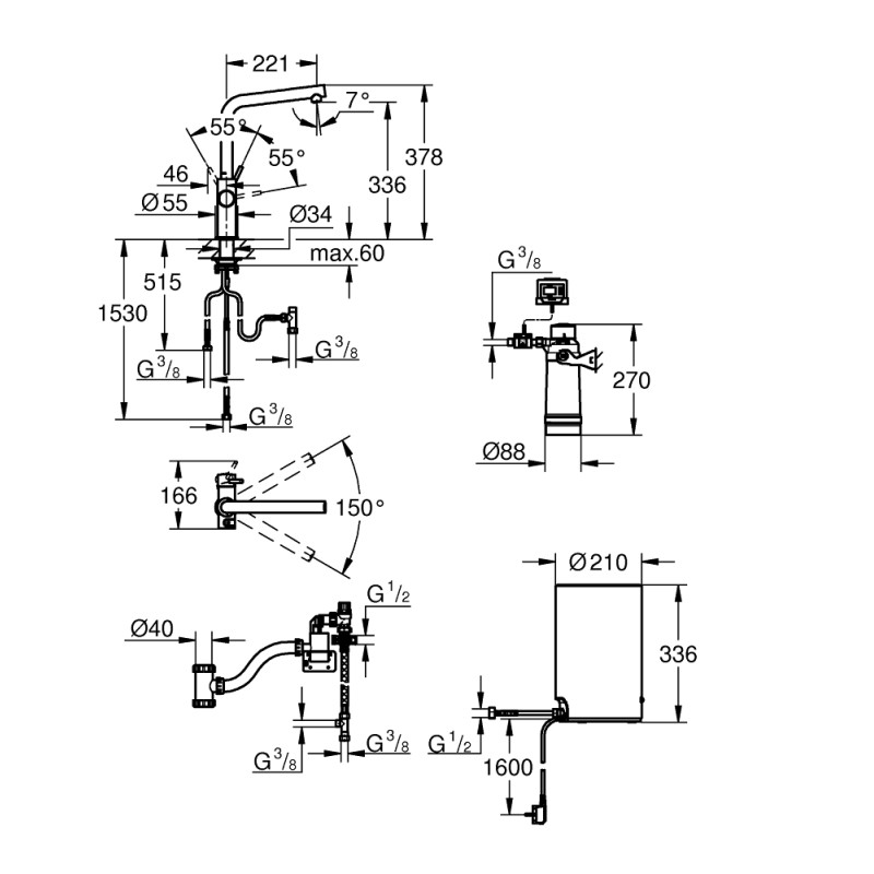 GROHE Red II Duo L-tud kedel M EU