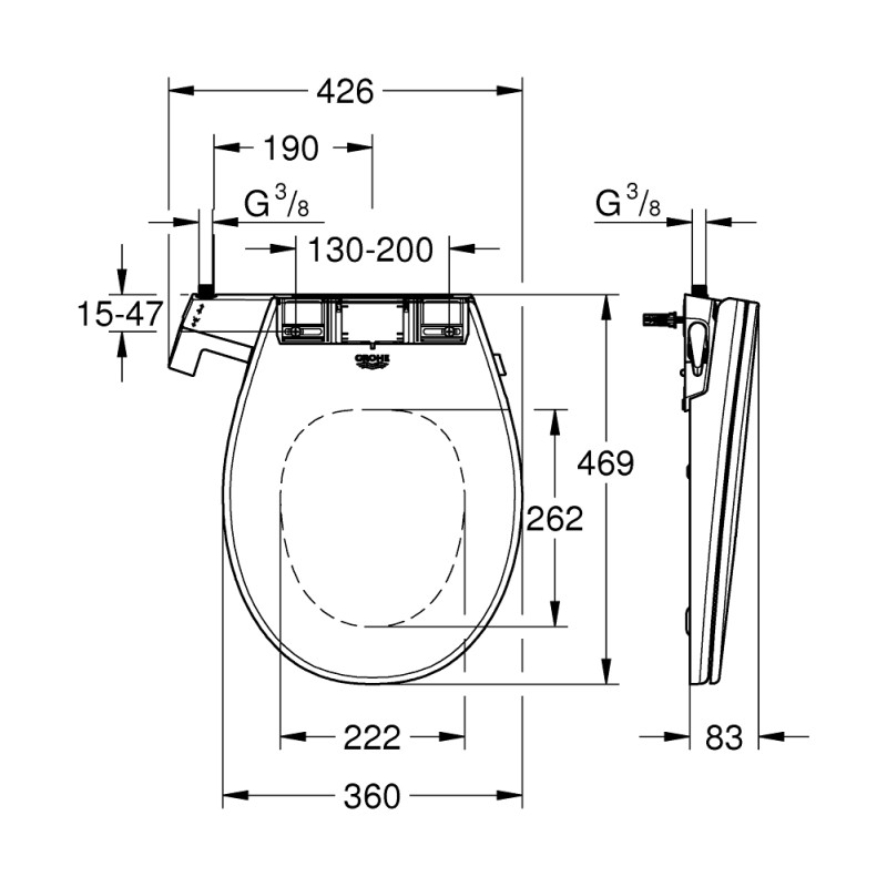 Bau Manuel Bidet Sæde soft-close