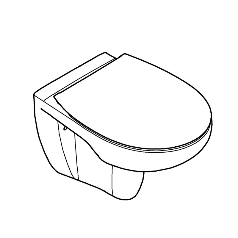 Bau Ceramic WC-sæt vægh, kantl, Slim