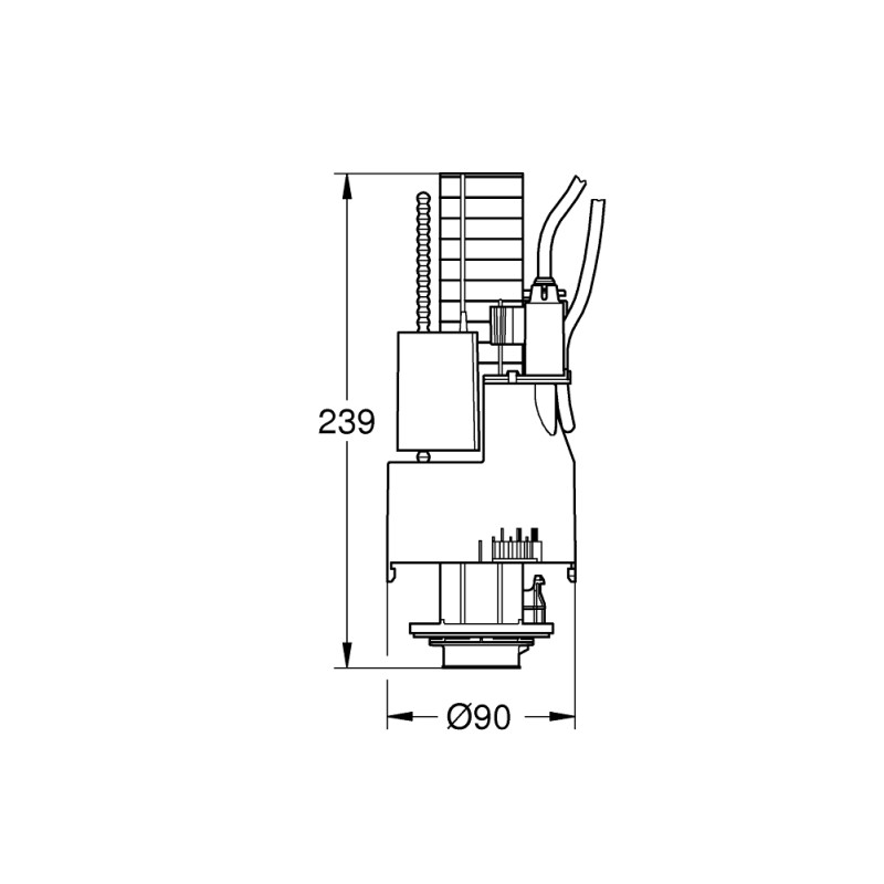 AFLØBSVENTIL til 82 cm element