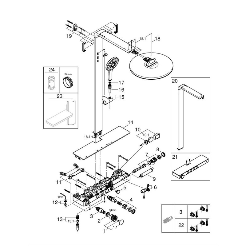 RSH Aqua SmartControl Brusesyst. Rund