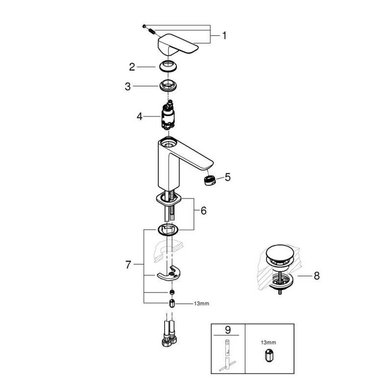 Cubeo Hv.armatur M KS chrome PushOp 5l