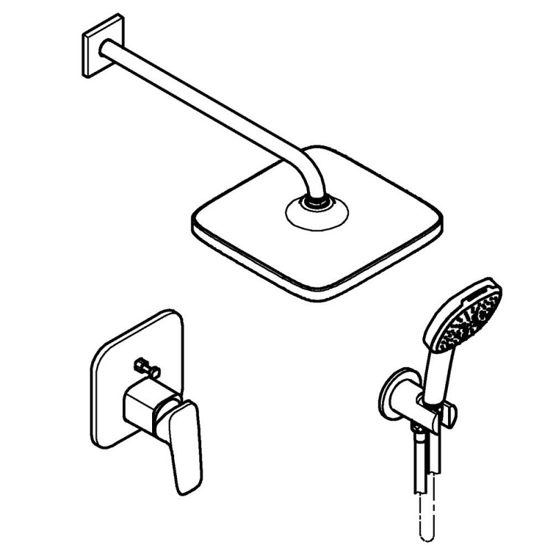 Cubeo Bundle forpl+hånd+hovedbrus chrome
