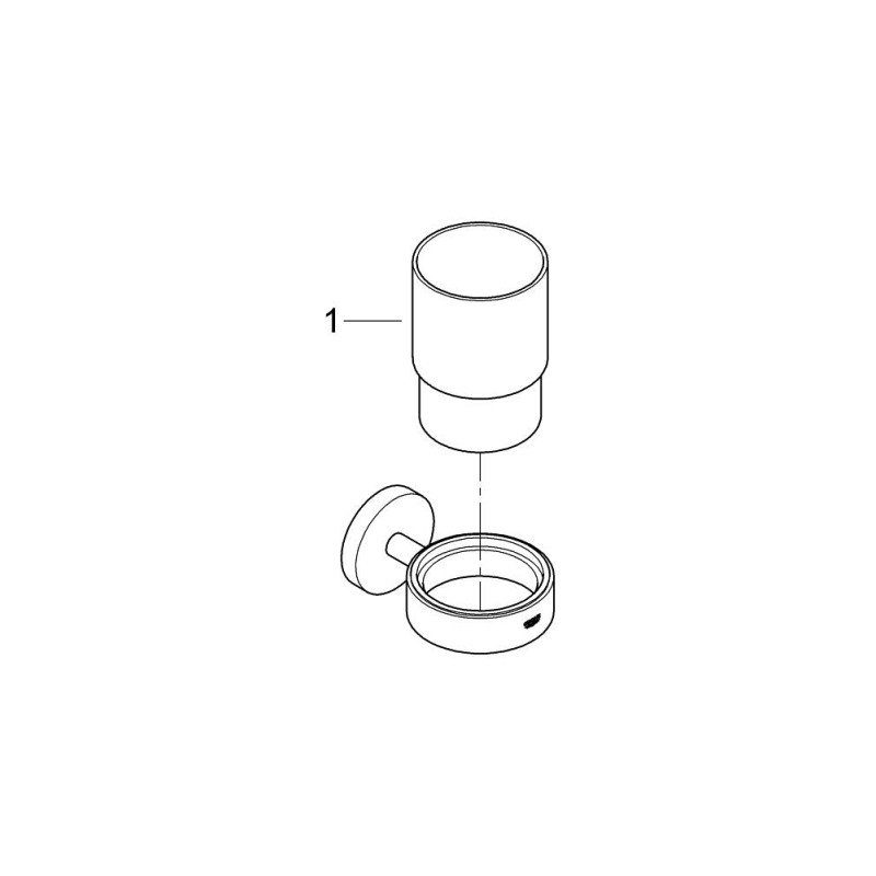 Essentials Glas m. holder