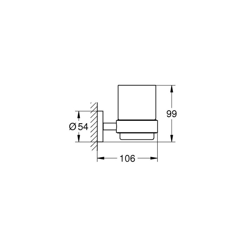 Essentials Glas m. holder