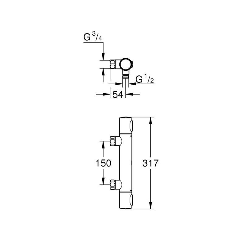 Grohtherm 500 THM u. S-tilslut Nordic