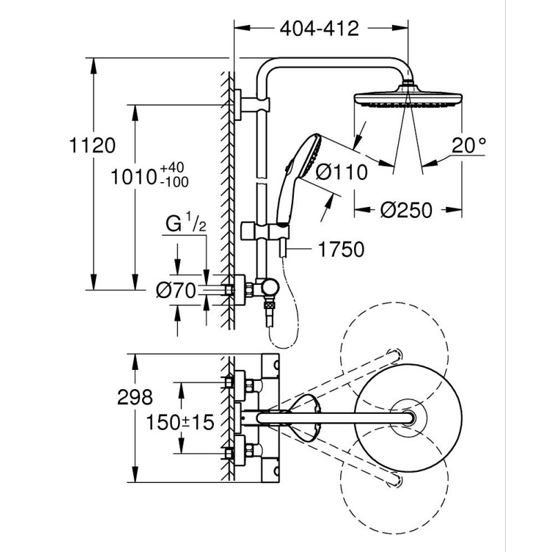 Vitalio Start 250 brusesystem 8,5l flex