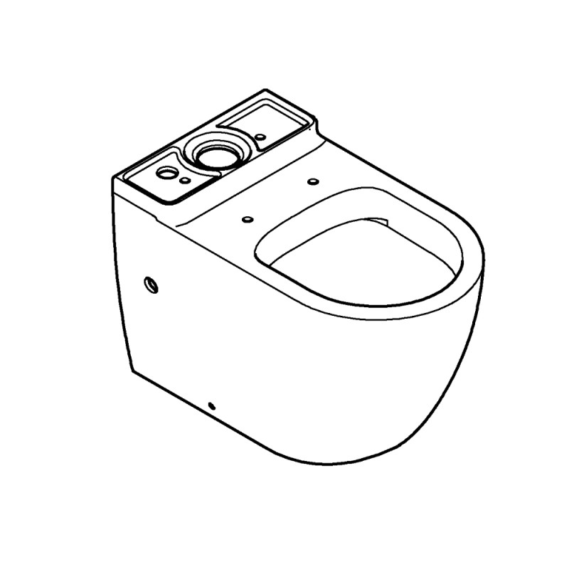 Bau Ceramic WC gulvst, uni-lås, kantlös