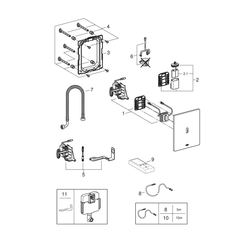 Tectron Bau E WC IR Betjeningsplade 6V