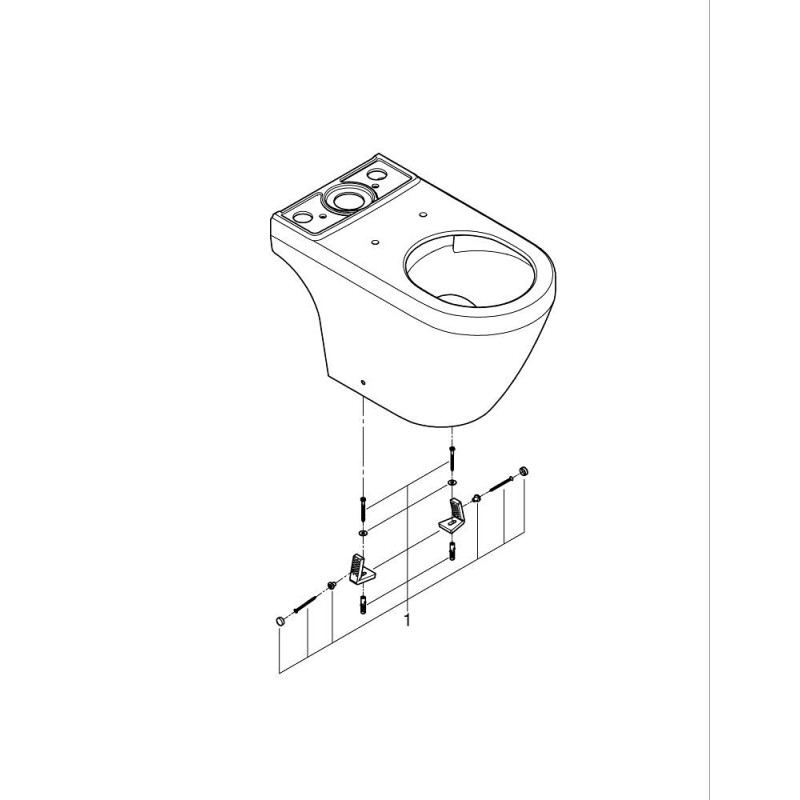 Euro Ceramic Toilet Gulvst. Kantløs