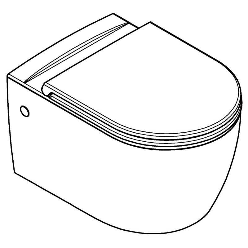 Bau Round Ceramic Toilet Vægh. Kantløs