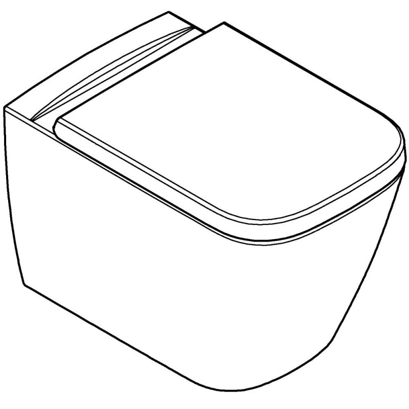 BauEdge Ceramic Toilet Vægh. Kantløs