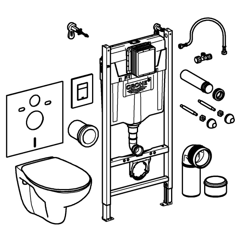 Solido 5in1 Bau WC-set riml. 1,13m, 6/3L