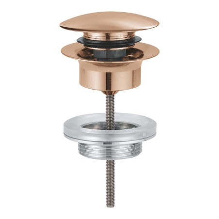 Push up bundventil, krom